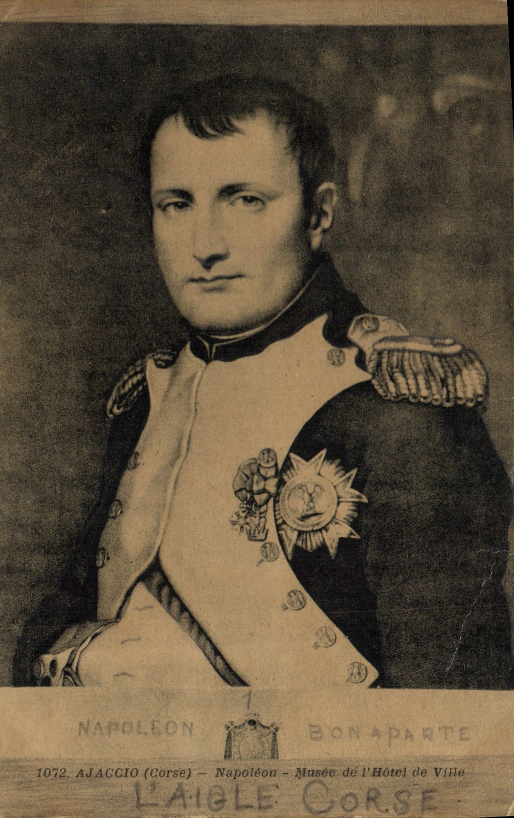 Museo de Napoleon del museo de Ajacio de la POSTAL de la VENDIMIA del ayuntamiento el águila Córcega Córcega de Córcega