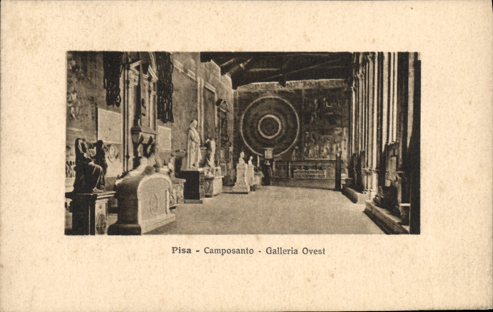 VINTAGE POSTCARD Camposanto Galleria Ovest Rammed