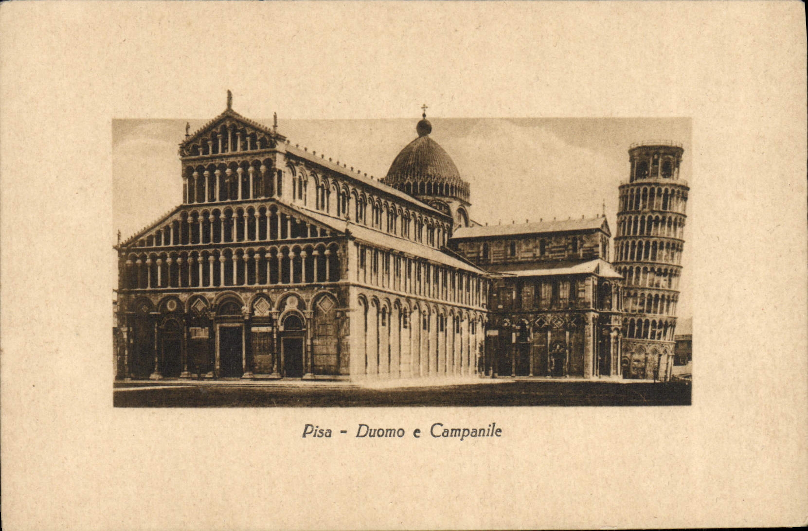 VINTAGE POSTCARD Duomo Campanile Rammed