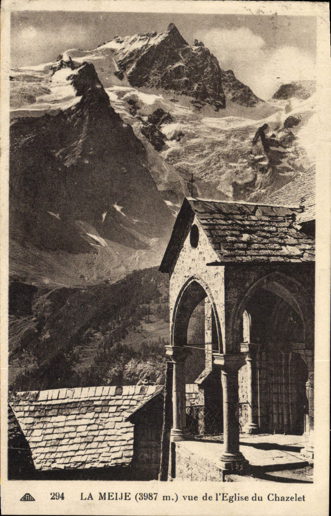 CPA La Meije Vue De L'Eglise Du Chazelet