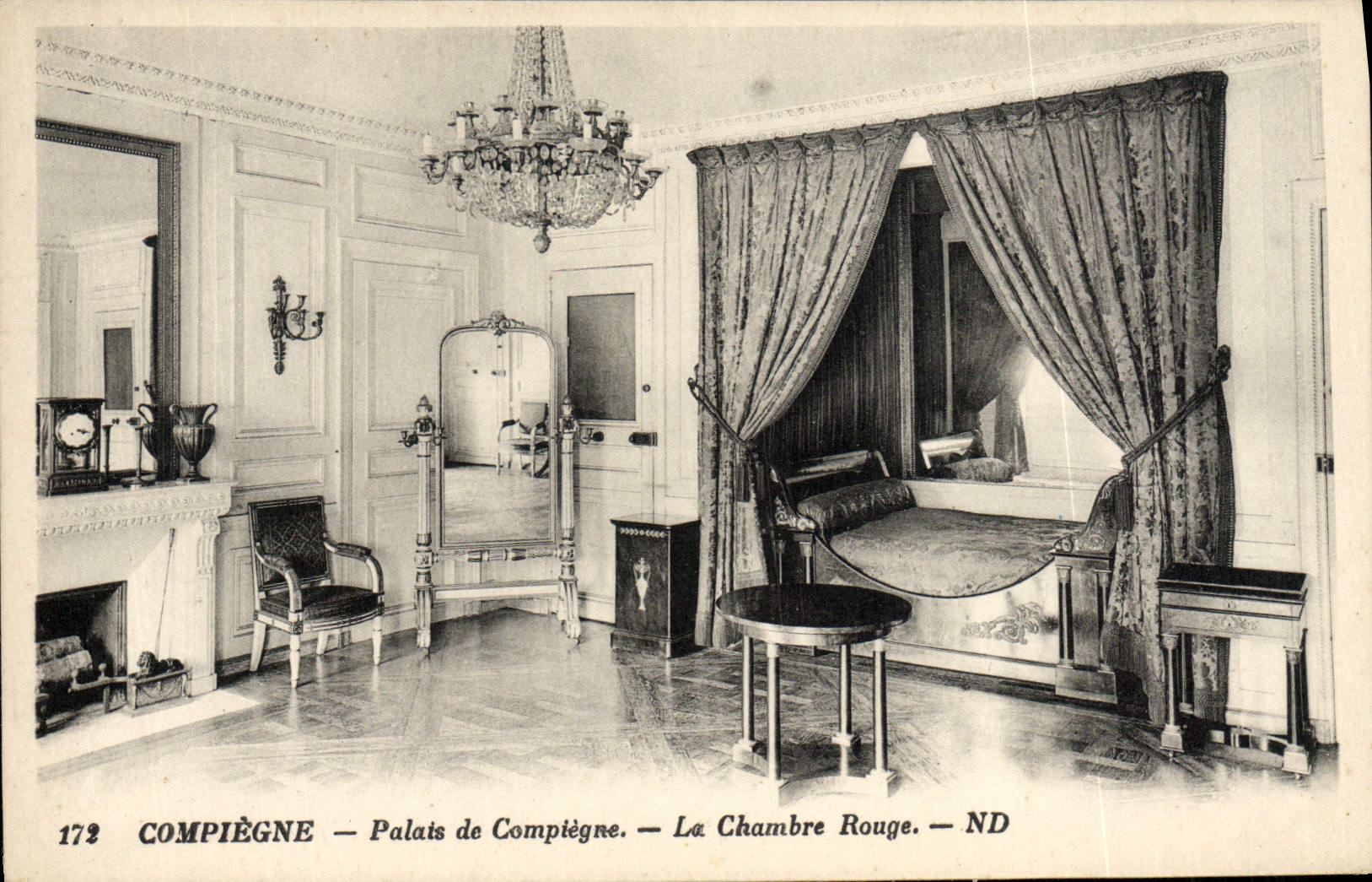 Paladar de Compiegne de la POSTAL de la VENDIMIA de Compiegne el cuarto rojo