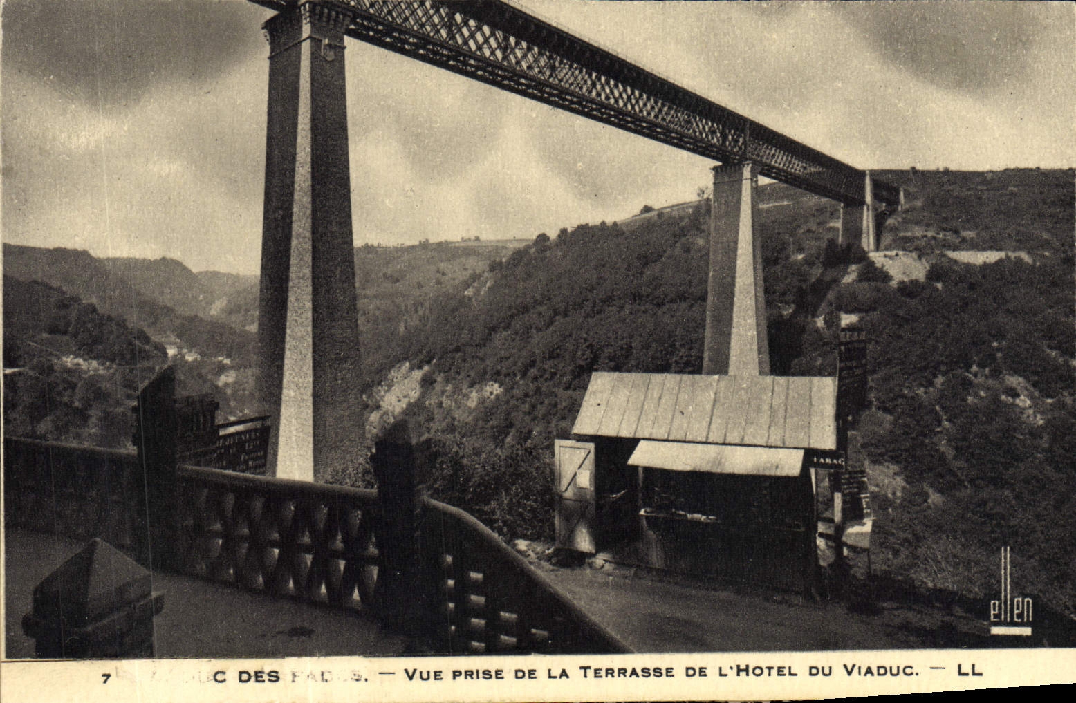 VINTAGE POSTCARD Viaduct Of Insipid Seen from of the terrace of the hotel of the viaduct