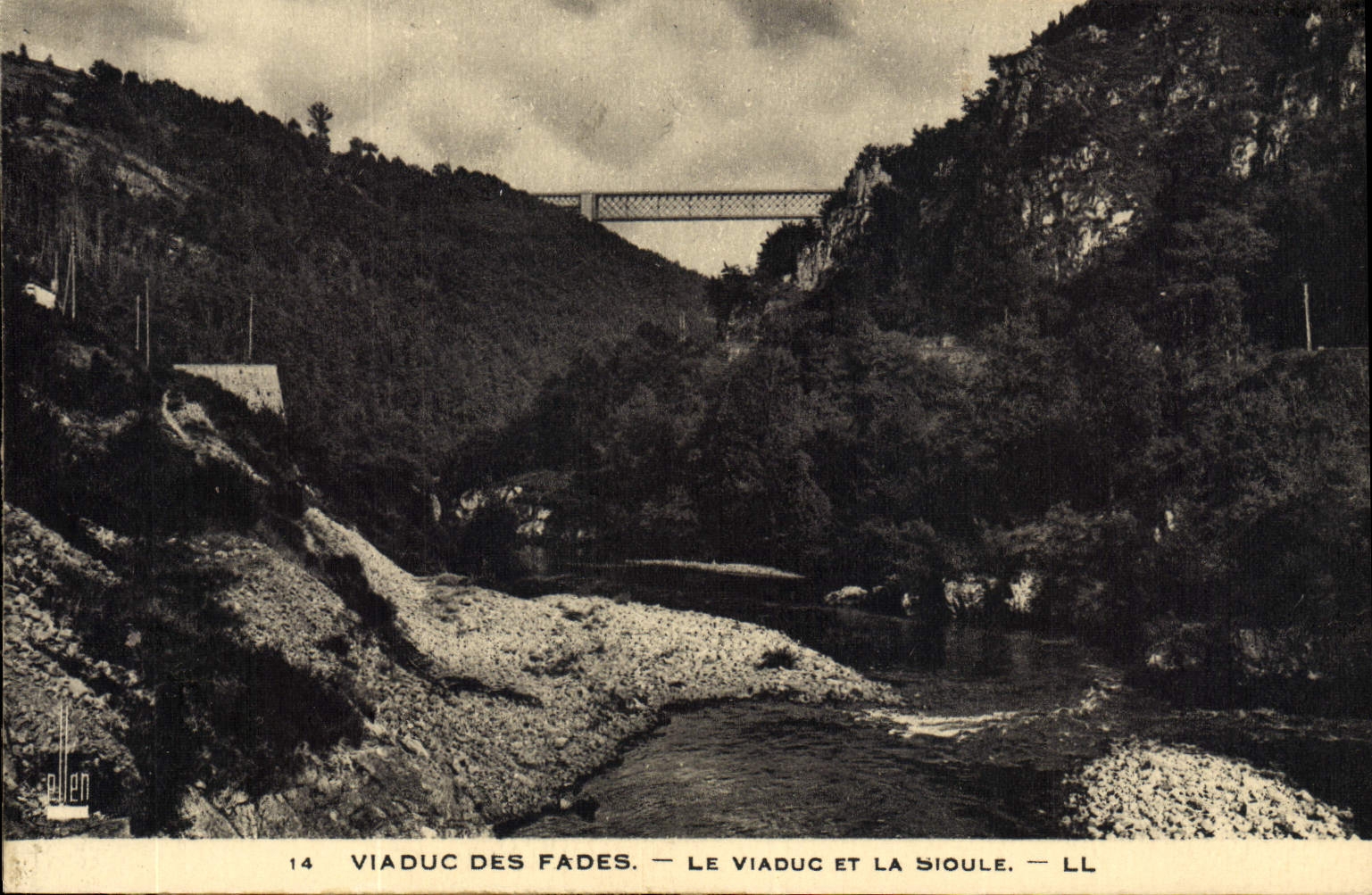 VINTAGE POSTCARD Viaduct Of Insipid the Viaduct and Sioule