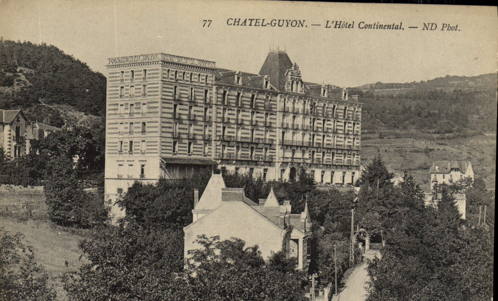 POSTAL Chatel Guyon de la VENDIMIA el hotel continental