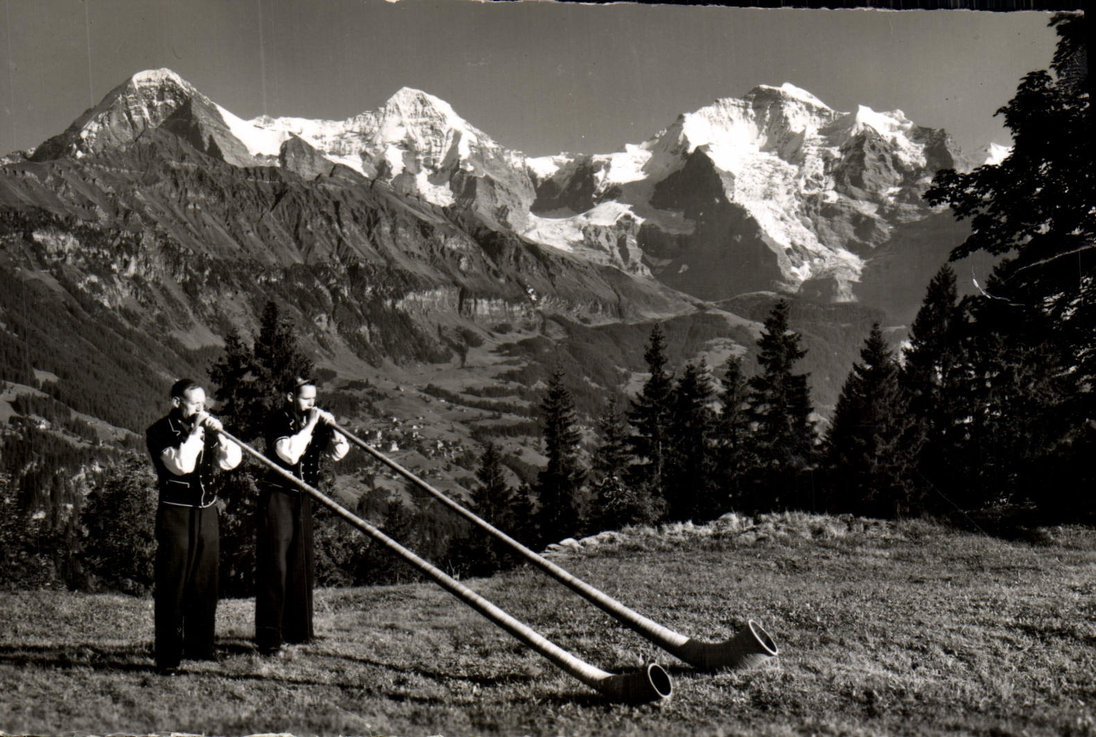 CPM Alphornblaser Mit Elger Monhc u Jungfrau Folklore