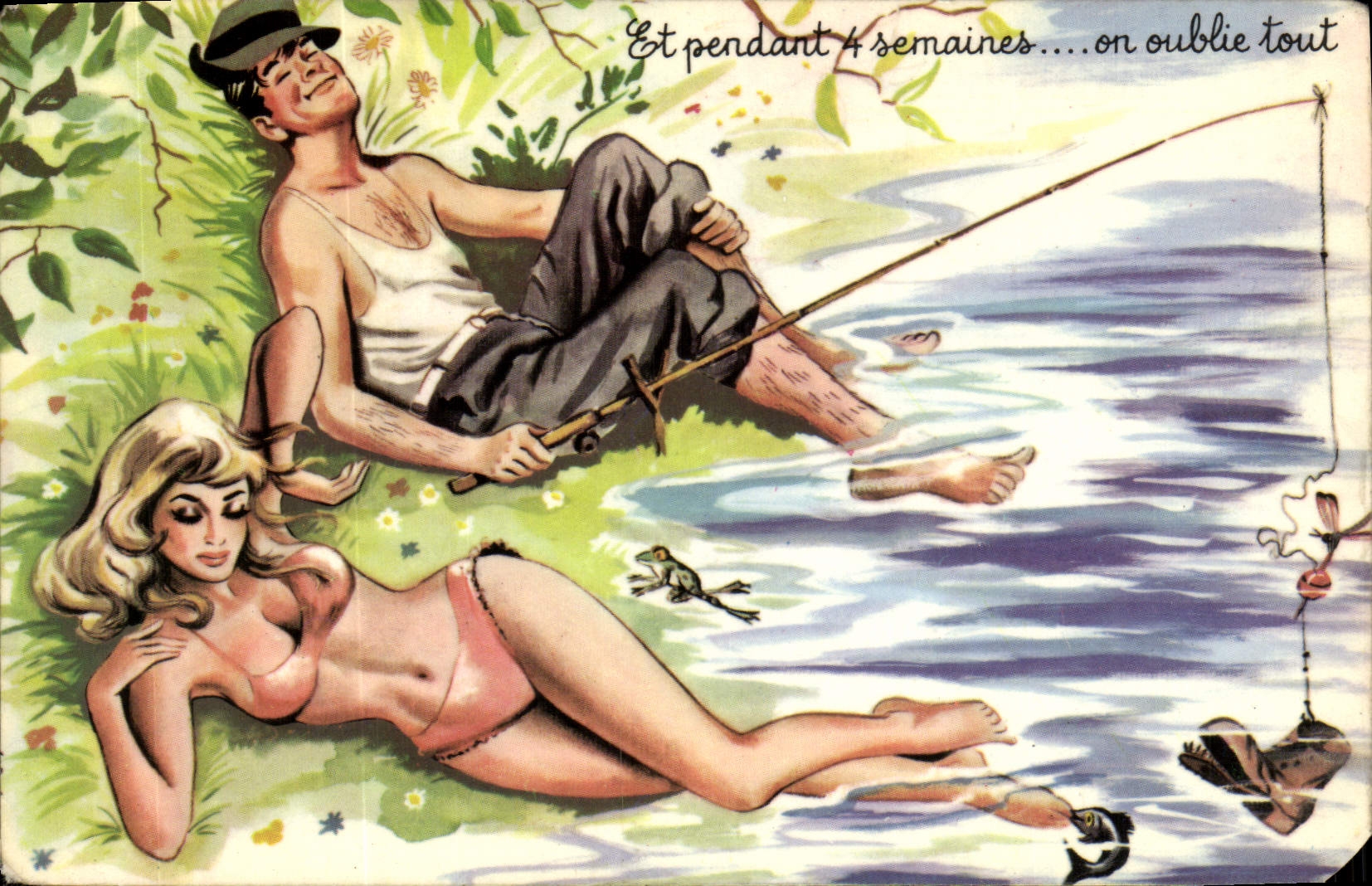 CPM Et pendant 4 semaines Peche Pecheur 