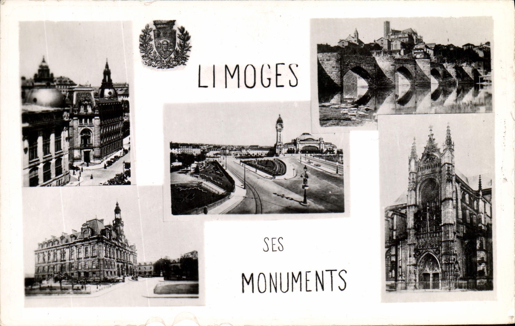 POSTAL MODERNA Limoges sus monumentos
