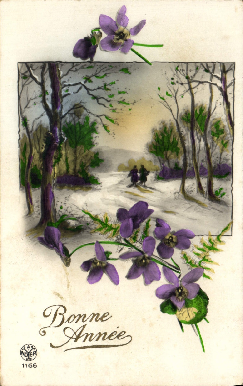 CPA Bonne Annee Fleurs