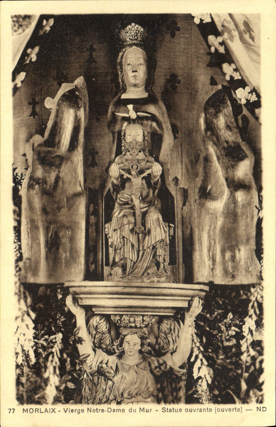 CPA Morlaix Vierge Notre Dame Du Mur Statue Ouvrante