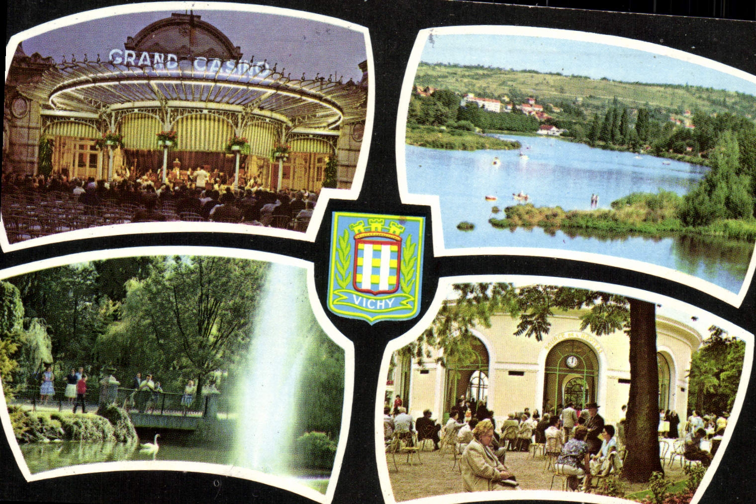MODERN CARD Vichy the Large Casino a corner of the park Allier the source of the hospital