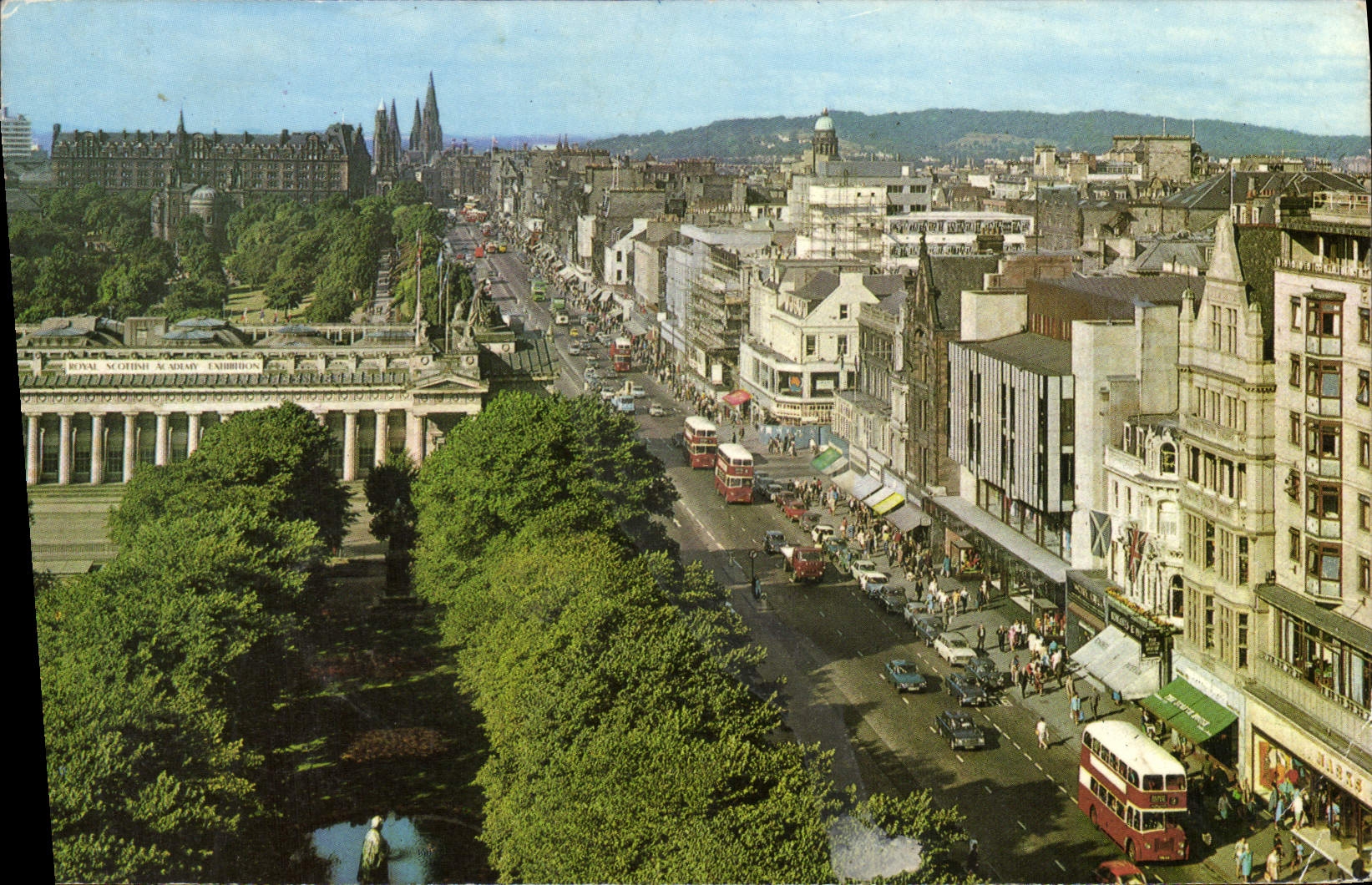 MODERN CARD Princes Street From The Scott Edinburgh Monument