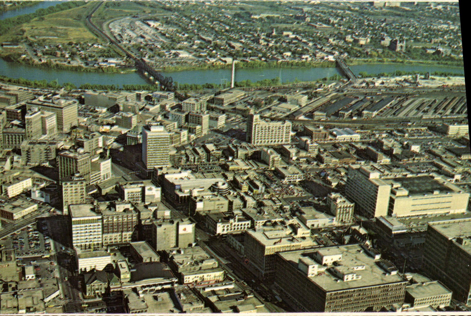 MODERN CARD Aerial View Downtown Winnipeg Manitoba Canada