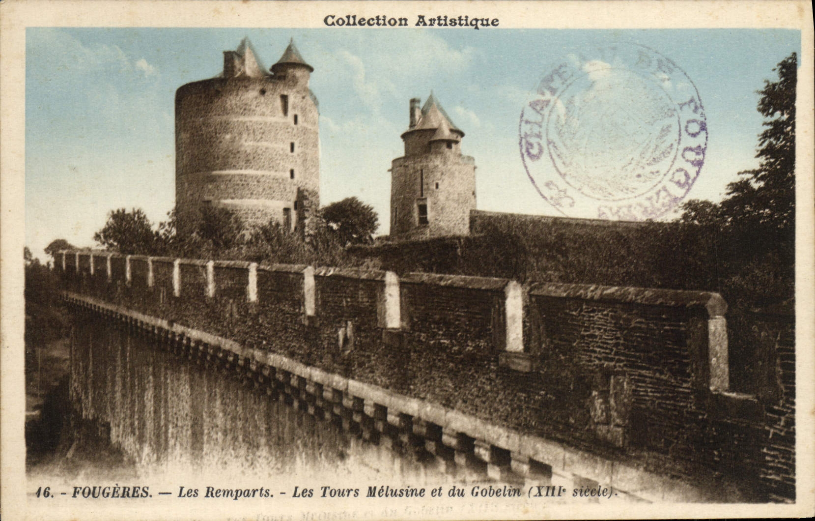 CPA Collection Artistique Fougeres Les Remparts Les Tours Melusine Et Du Gobelin