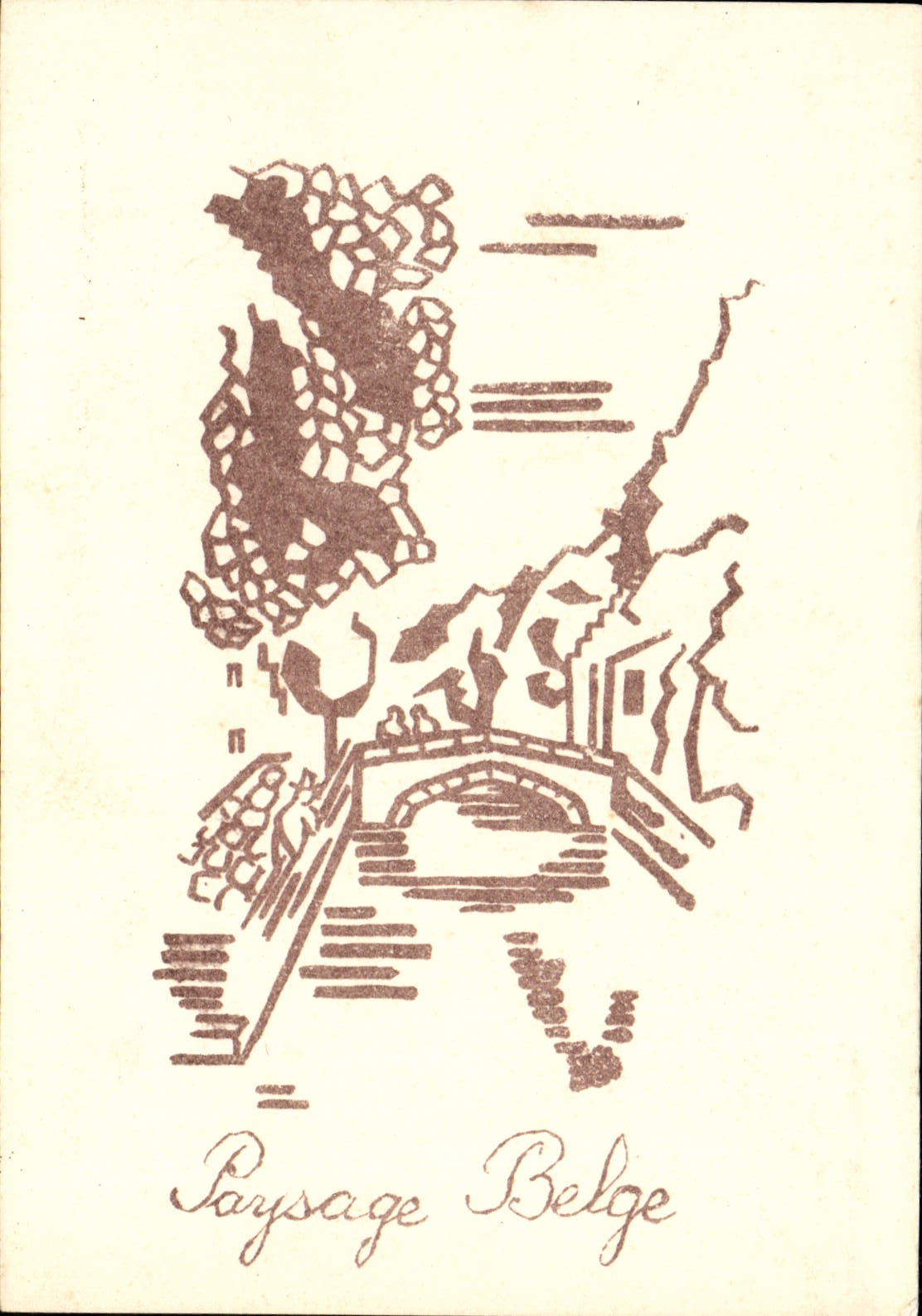 VINTAGE POSTCARD Belgian Landscape