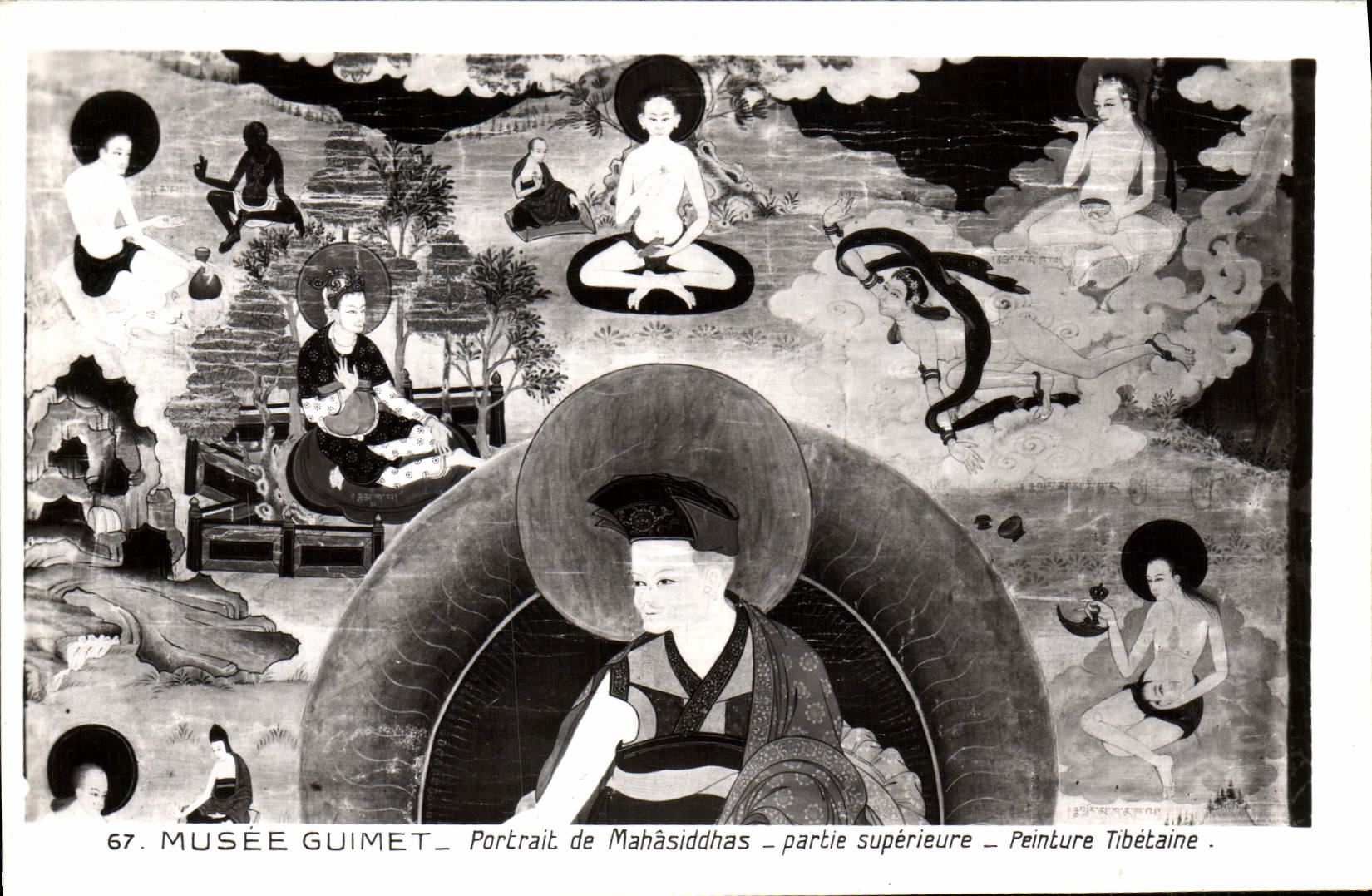 MODERN CARD Museum Guimet Portrait De Mahasiddhas Upper part Painting Tibetan