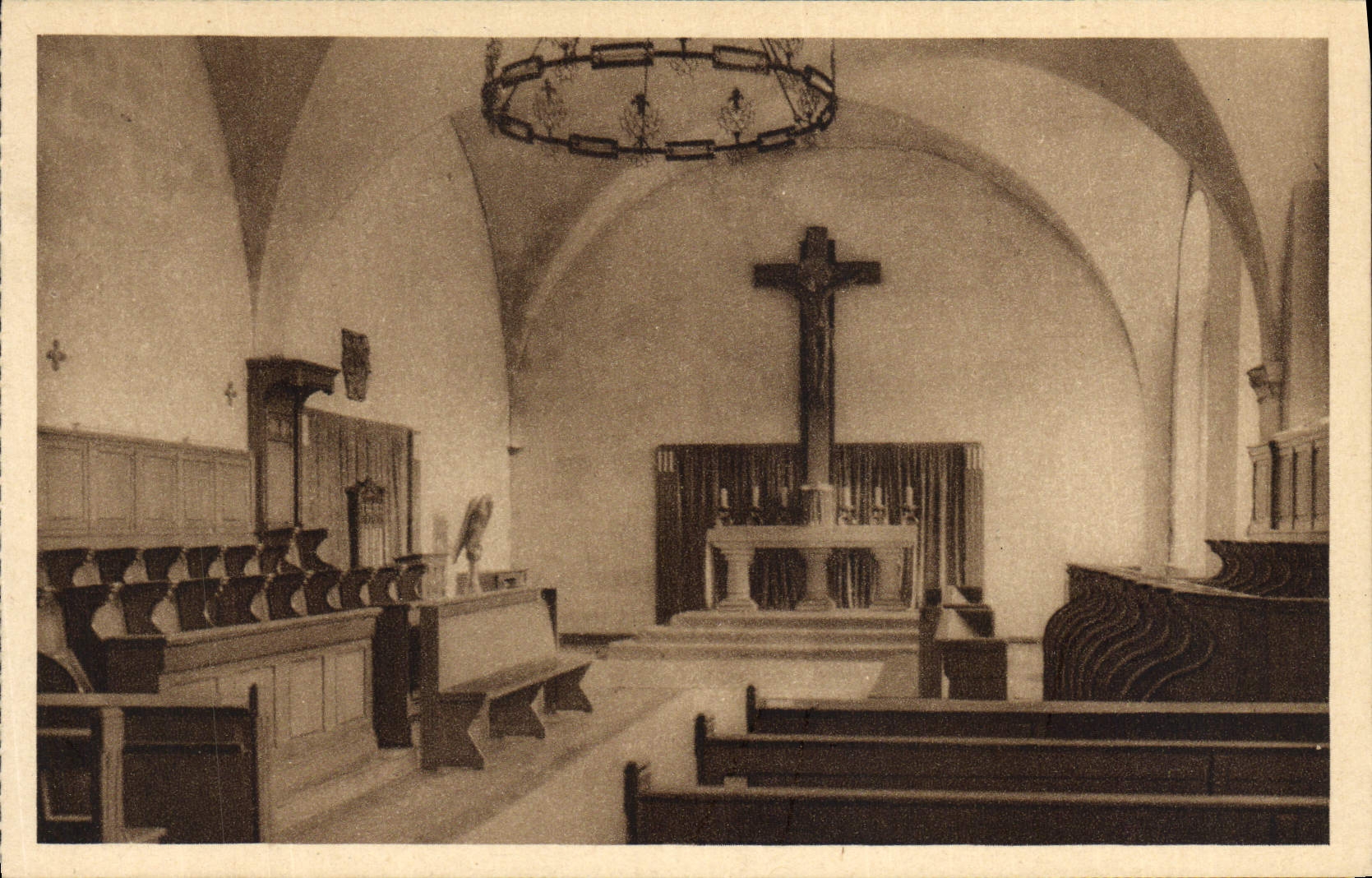 Abadía de la POSTAL de la VENDIMIA de Wandrille del oratorio Saint