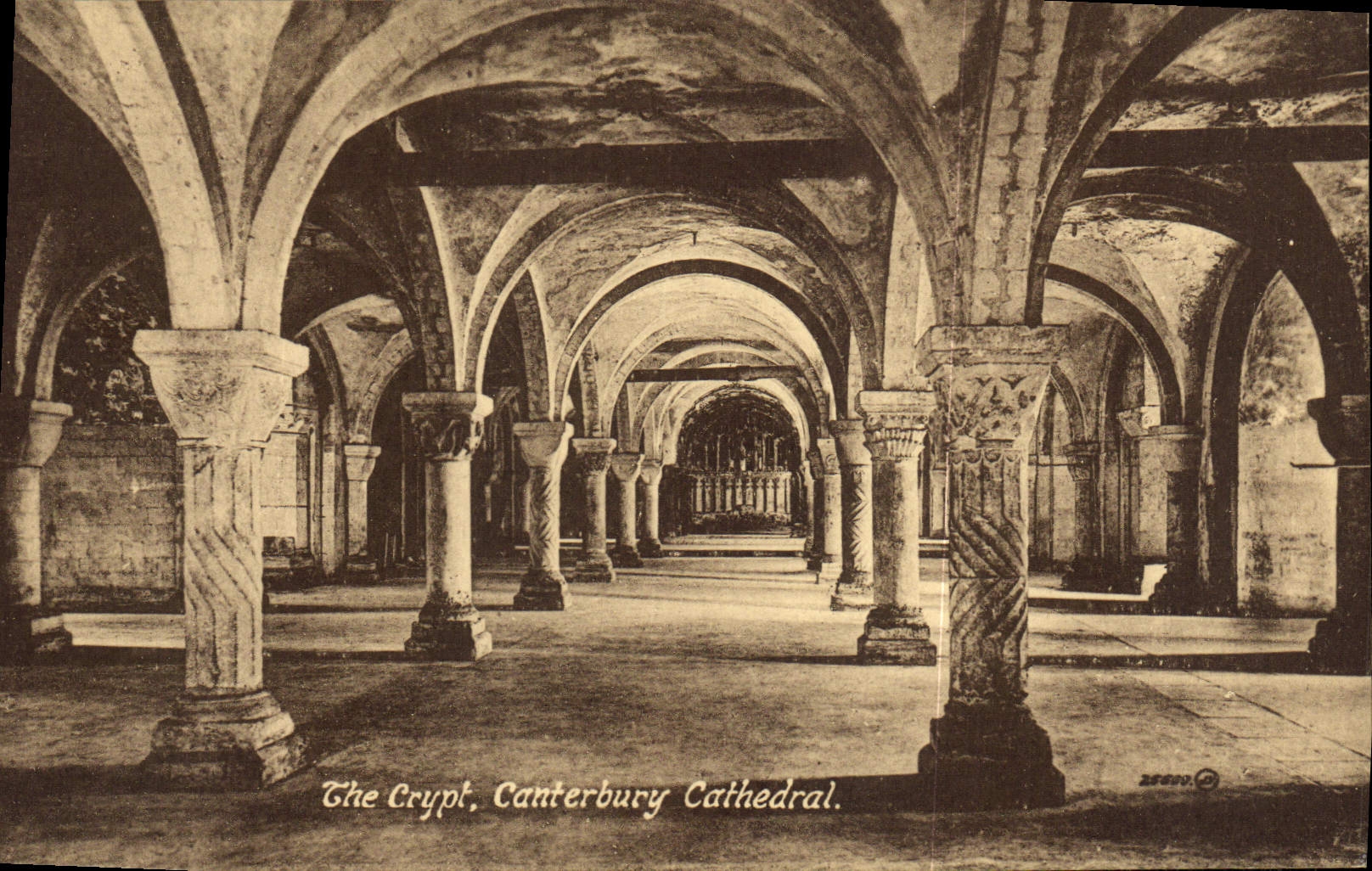 VINTAGE POSTCARD Th Crypt Canterbury Cathedral