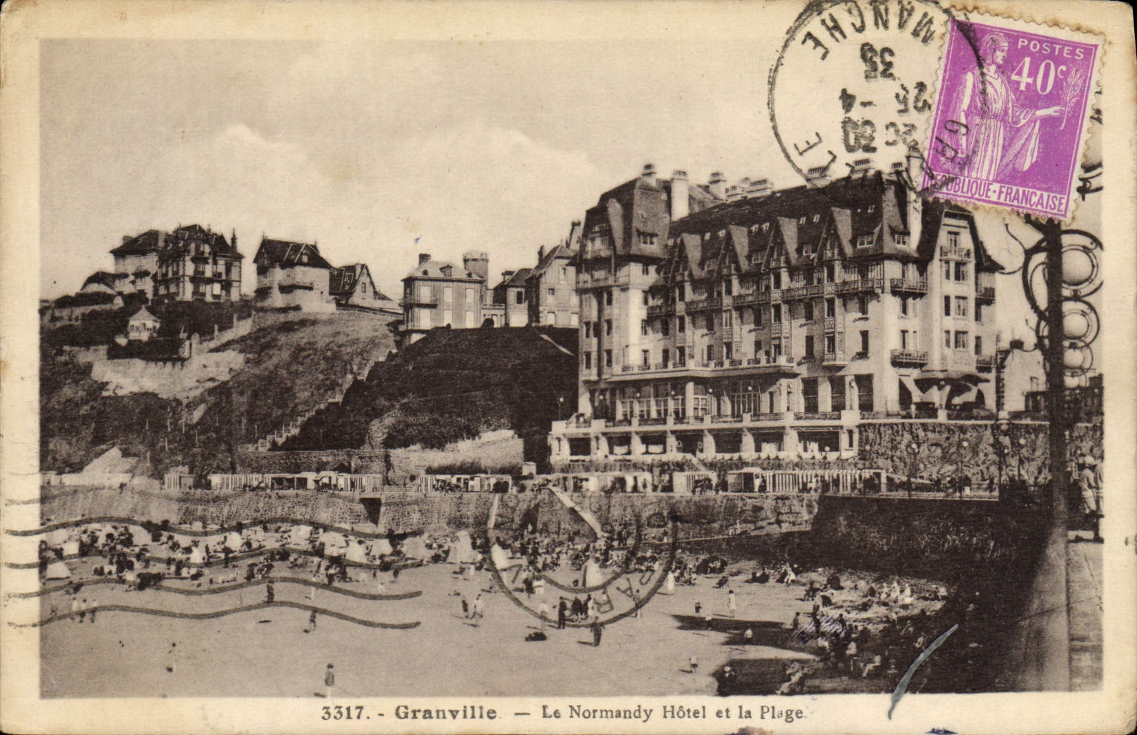 CPA Granville Le Normandy Hotel Et La Plage