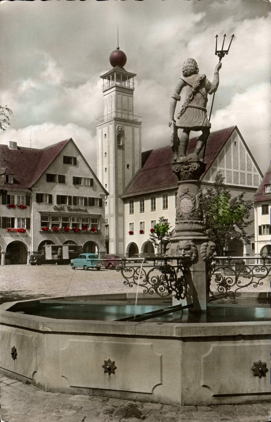 CPM Freudenstadt Neptunbrunnen mith Rathaus Neptune