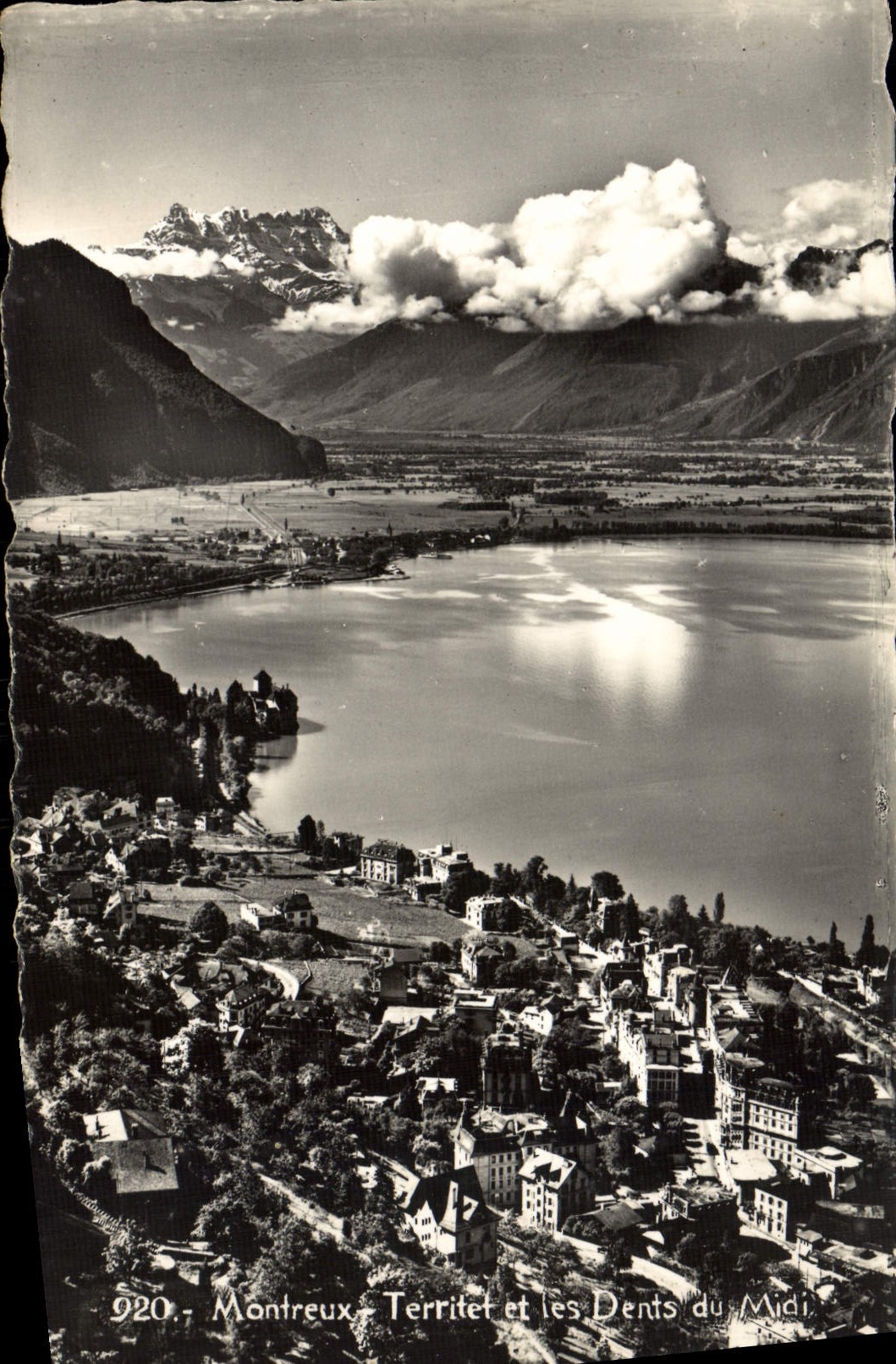 MODERN CARD Montreux Territet and teeth of the South