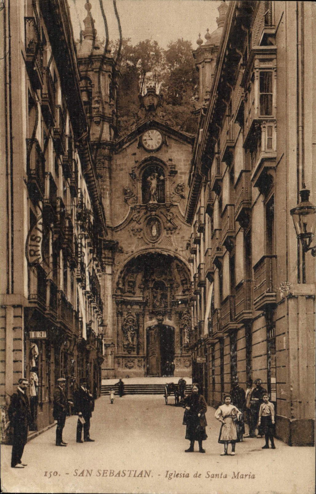 VINTAGE POSTCARD San Sebastian Lglesia de Sants Maria