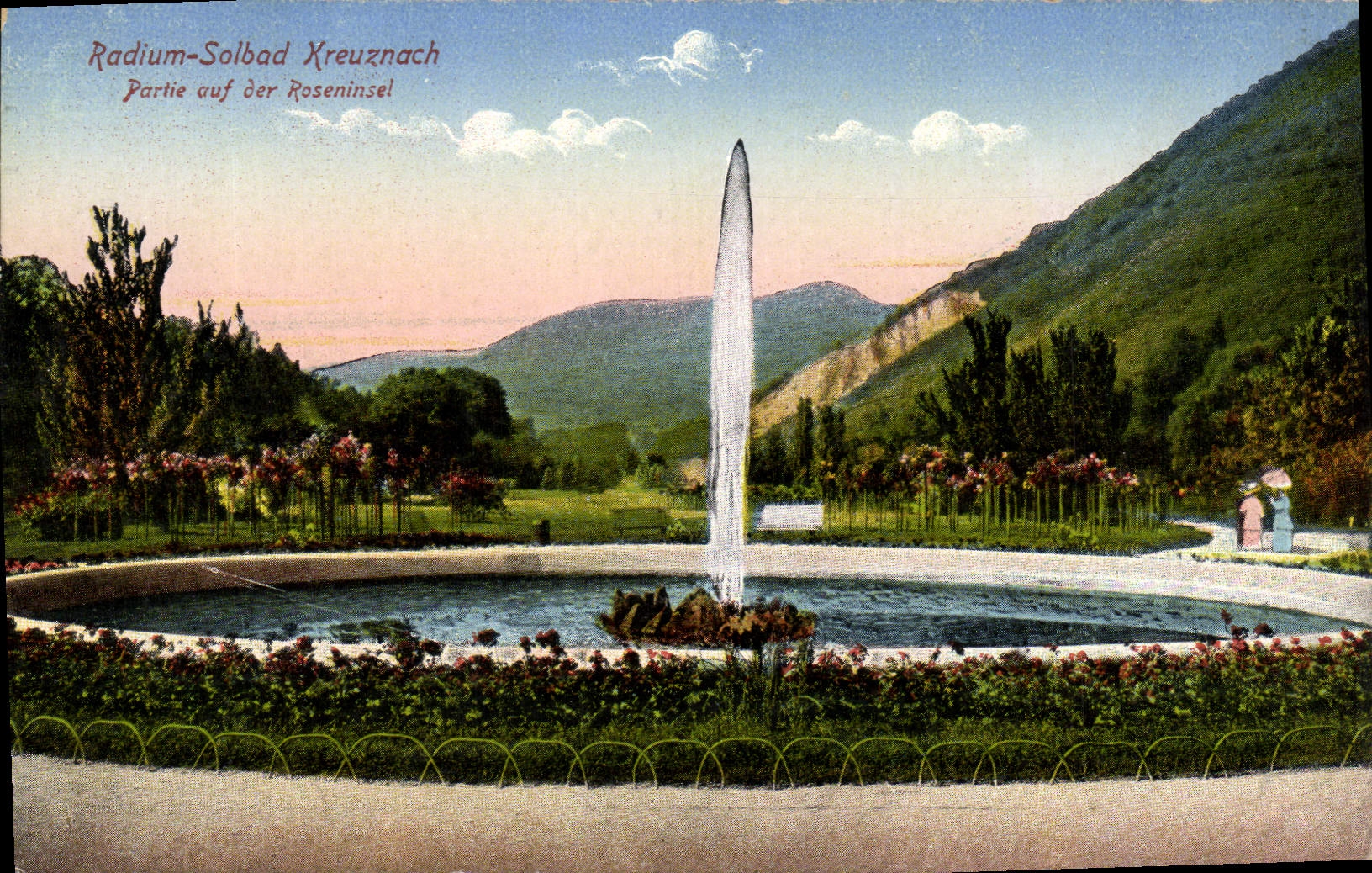 VINTAGE POSTCARD Radium Solbad Kreuznach Left auf der Roseninzel