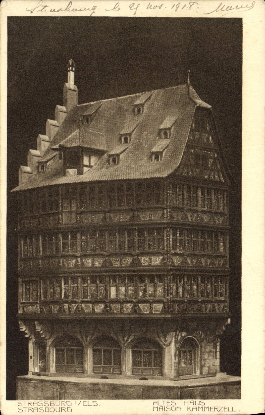VINTAGE POSTCARD Strassburg Altes Haus