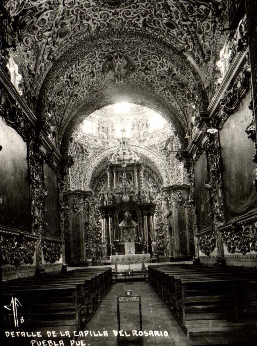 CPM Un detalle de la Capilla del Rosario Puebla Pue