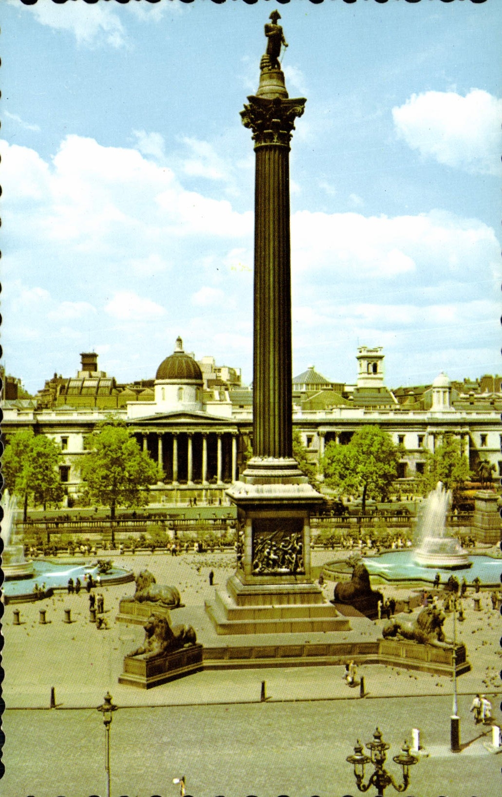 POSTAL MODERNA jardín público de Trafalgar Londres de la columna de Nelson S