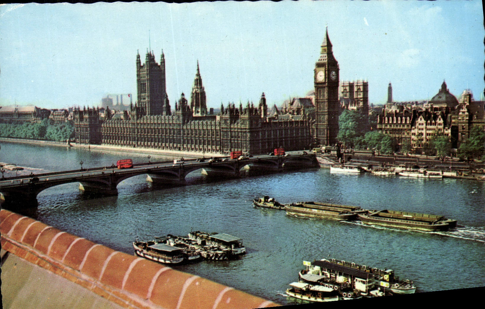 MODERN CARD Houses off Parliament Westminster London Bridge