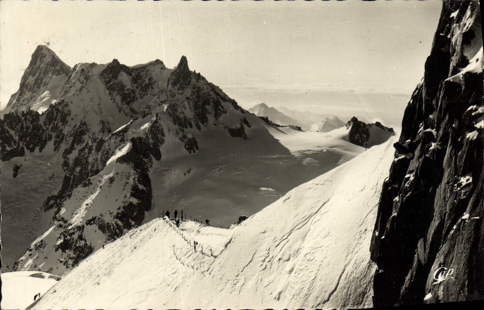 POSTAL MODERNA Chamonix Mont Blanc Teleferic de la aguja del diente del sur de los bordes gigantes de Rochefort y de Jorasses grande