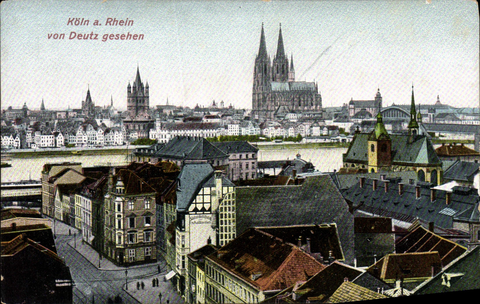 La POSTAL Koln de la VENDIMIA tiene Rhin Von Deutz Gesehen