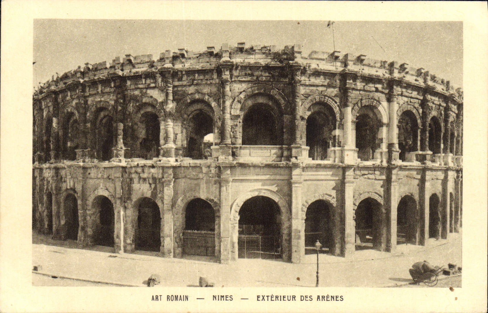 External de Nimes de la POSTAL de la VENDIMIA de la arena
