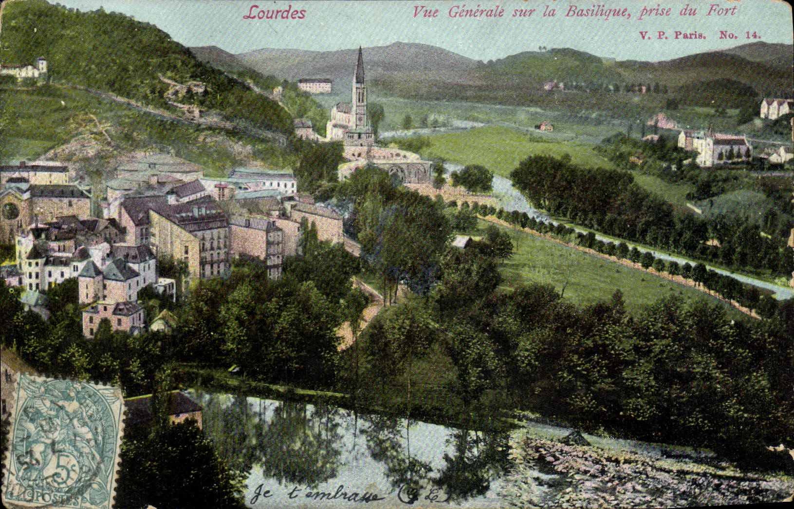 VINTAGE POSTCARD Heavy View On the Basilica Taken of the Fort