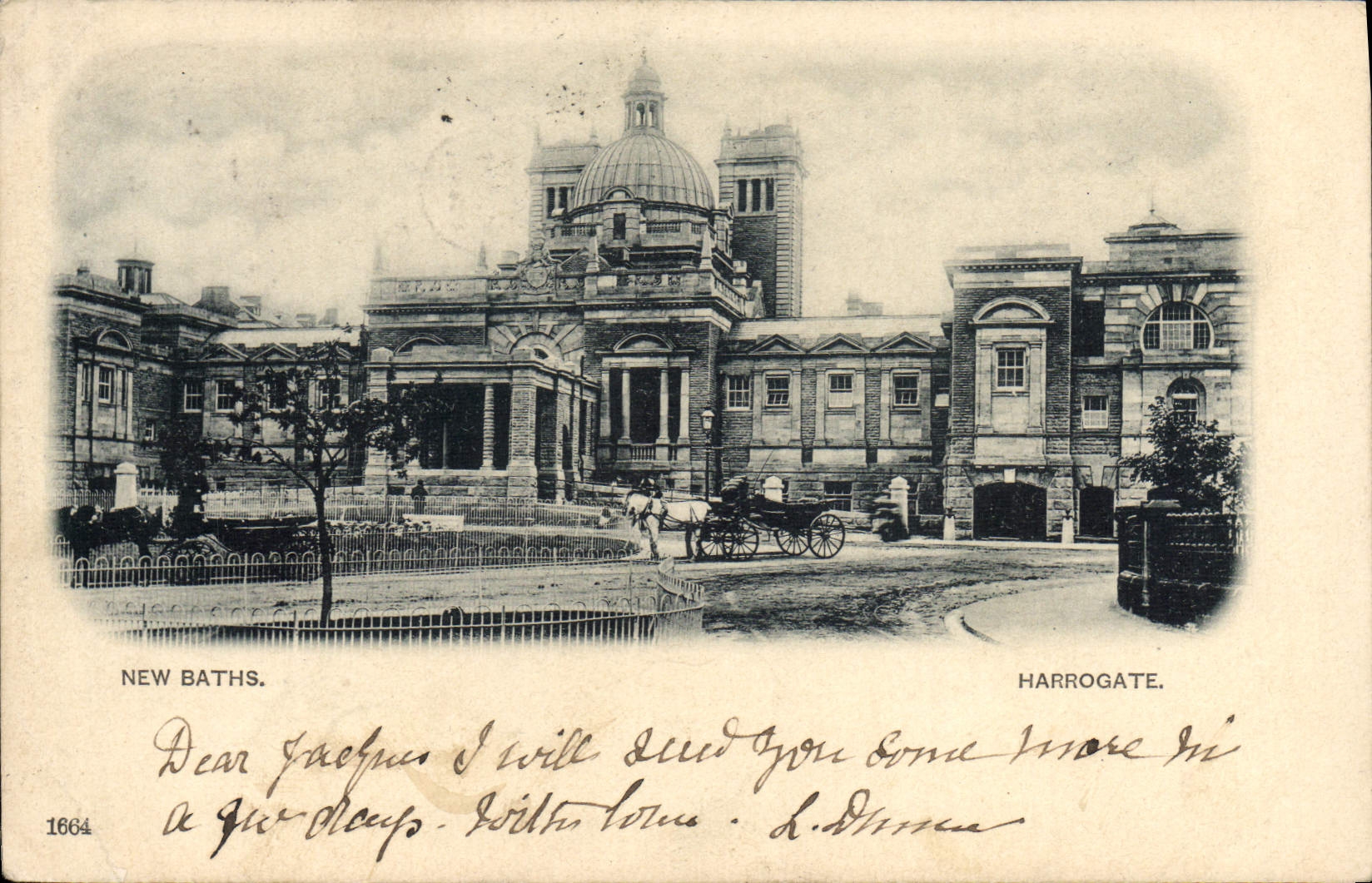 VINTAGE POSTCARD New Baths Harrogate