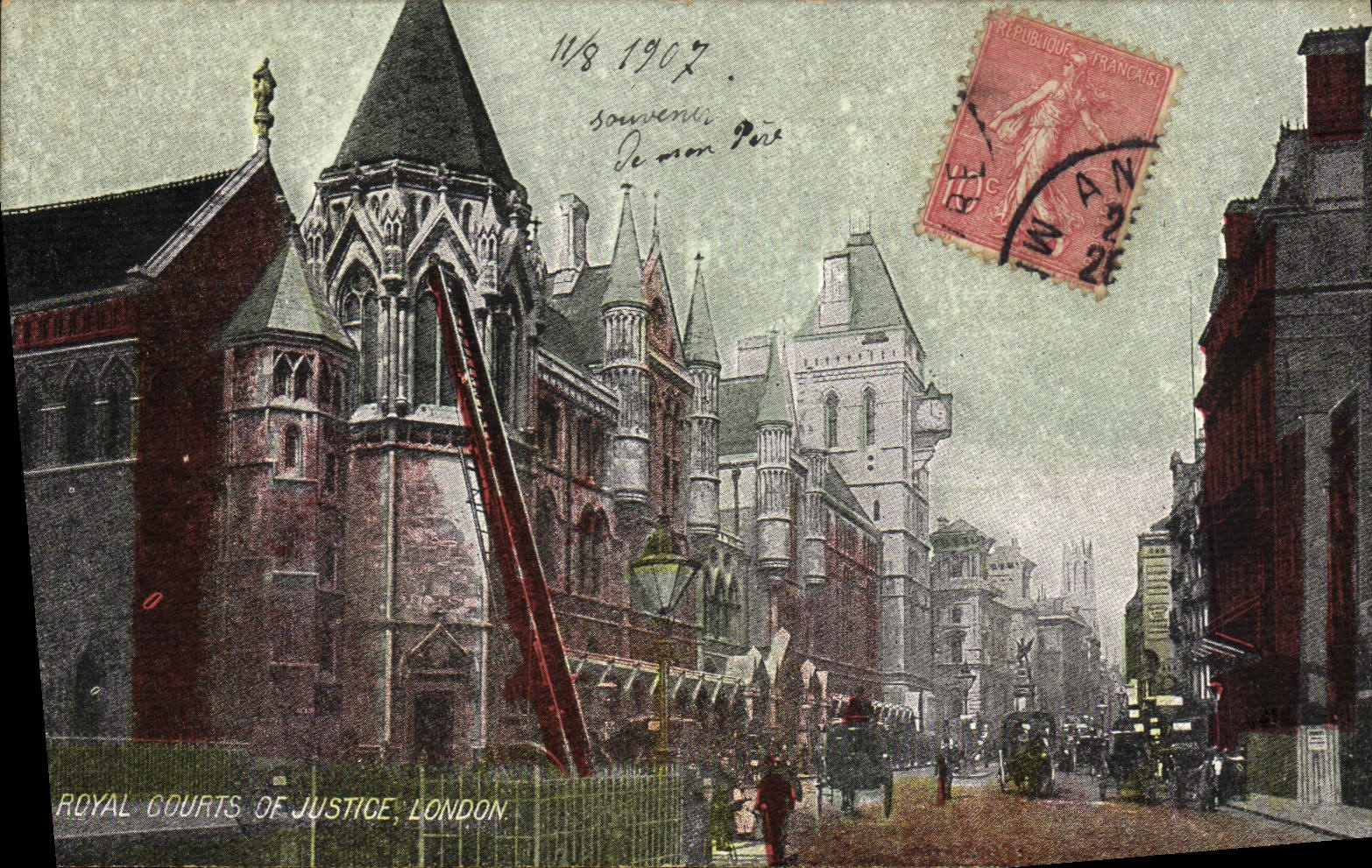 La POSTAL Londres real de la VENDIMIA corteja de justicia