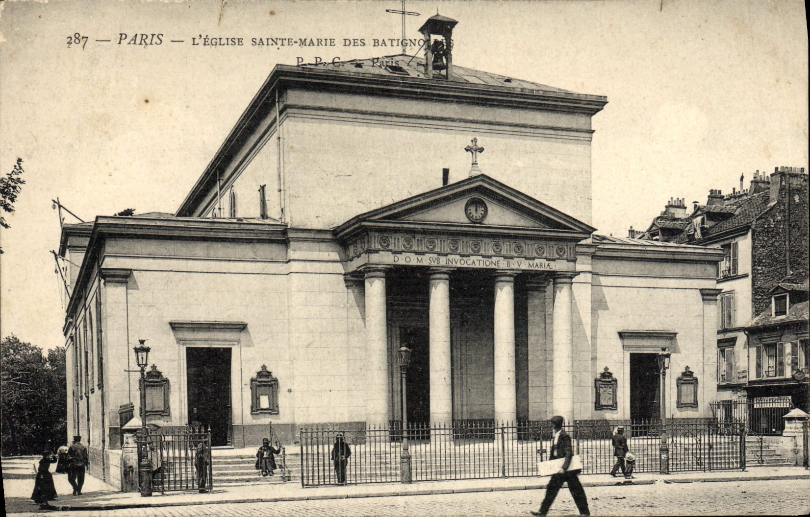 VINTAGE POSTCARD Paris the Church Sainte Marie Of Batignolles