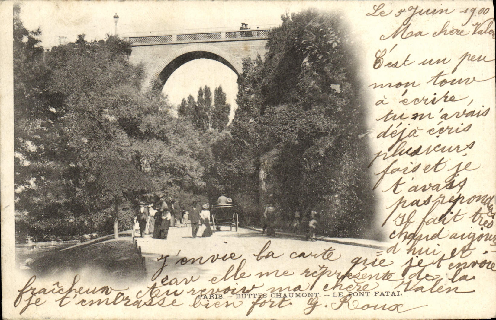 CPA Paris Buttes Chaumont Le Pont Fatal