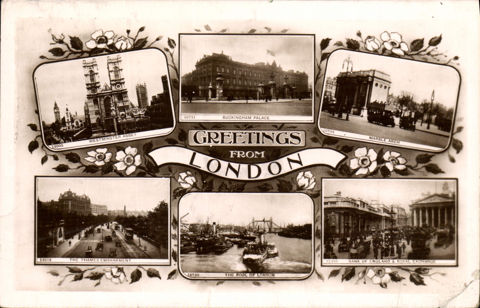 VINTAGE POSTCARD London Greetings