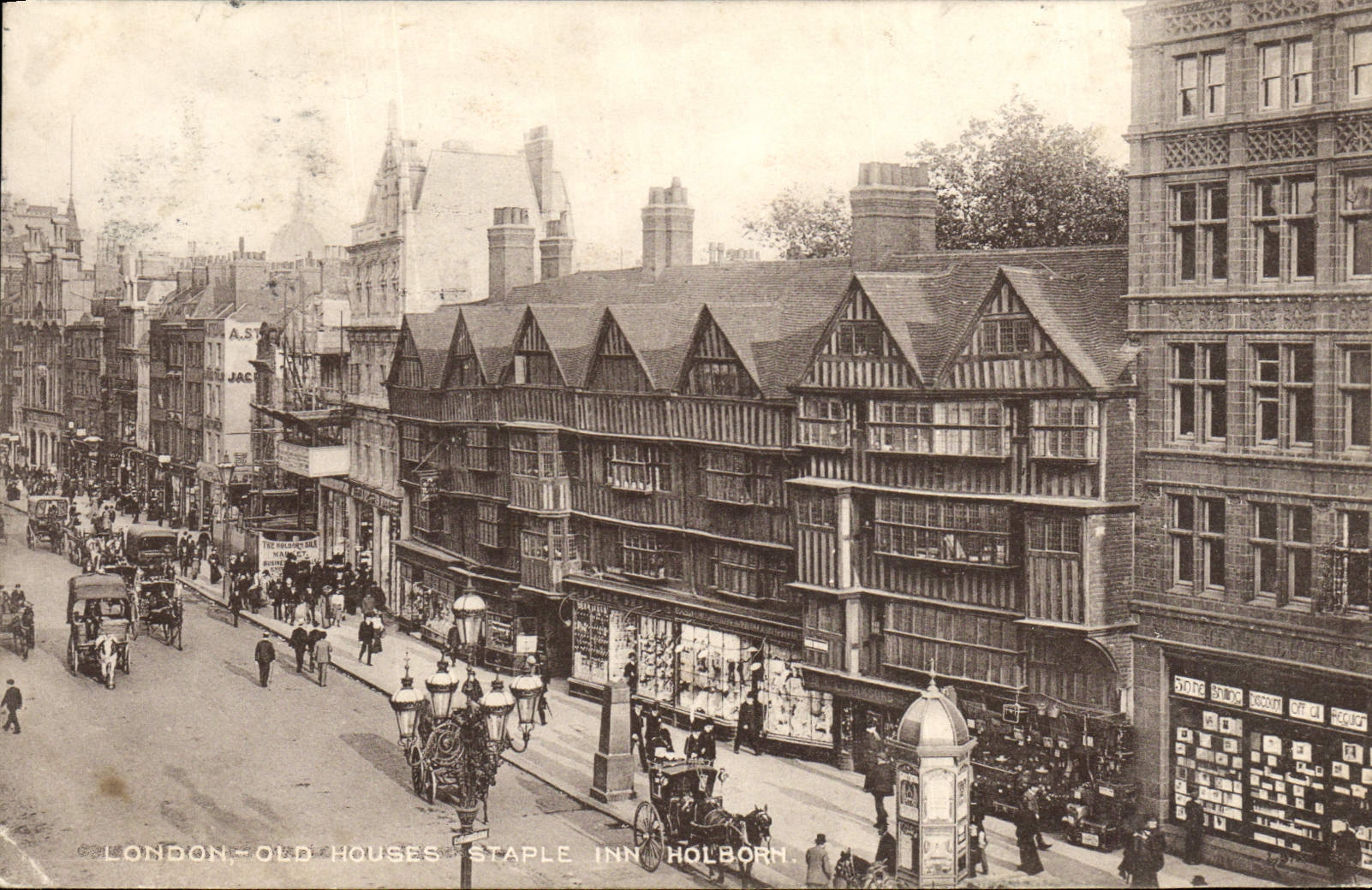 VINTAGE POSTCARD London Old Houses Inn Holborn