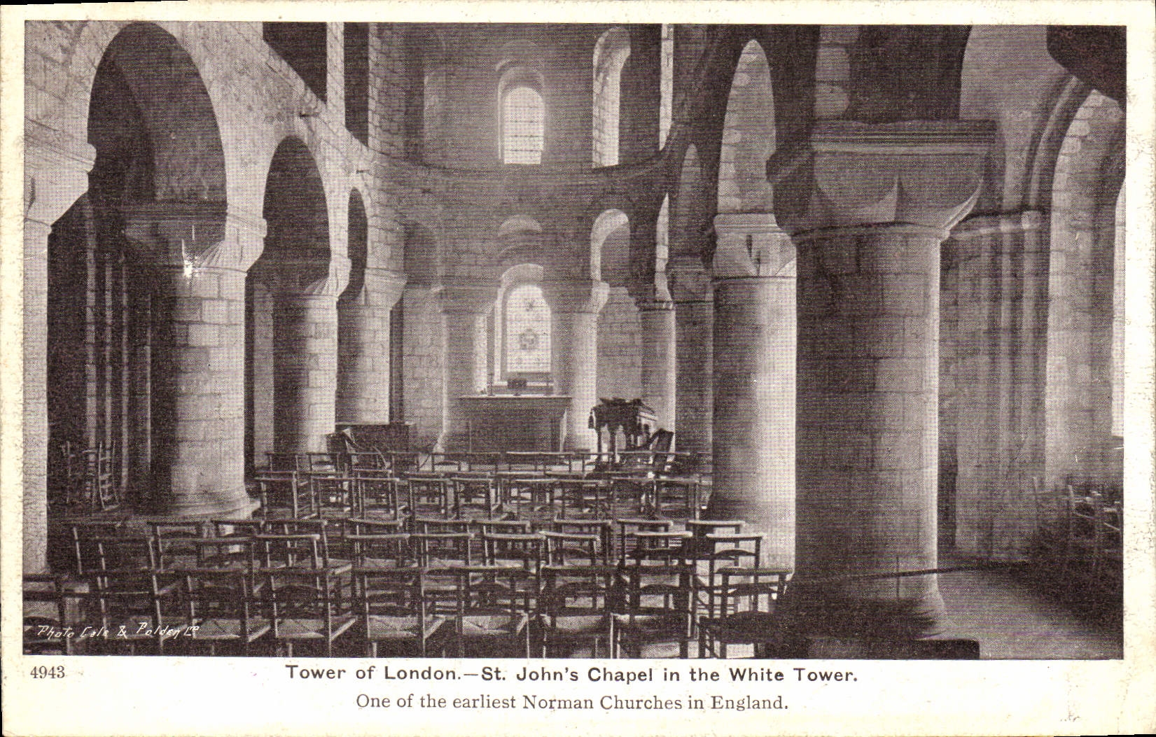 VINTAGE POSTCARD London St John' S Chapel in the white Tower