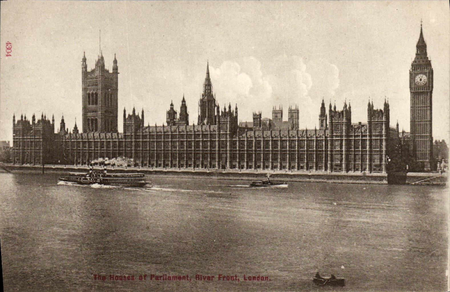 VINTAGE POSTCARD London The houses off Parliament To rivet face