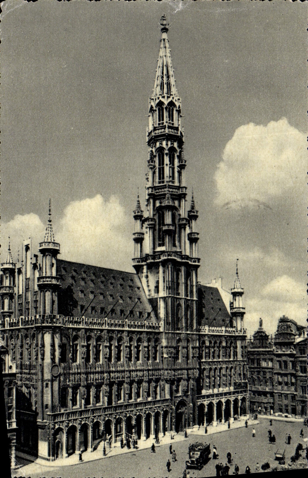 Ayuntamiento magnífico de los lugares de Bruselas de la POSTAL de la VENDIMIA