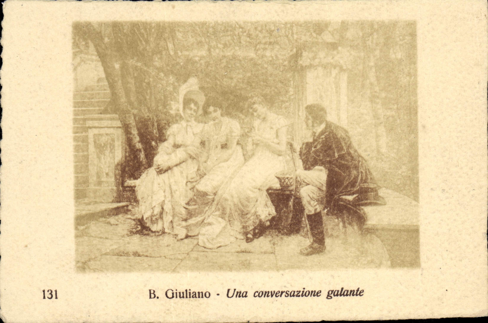 VINTAGE POSTCARD Giuliano Una Conversazione gallant