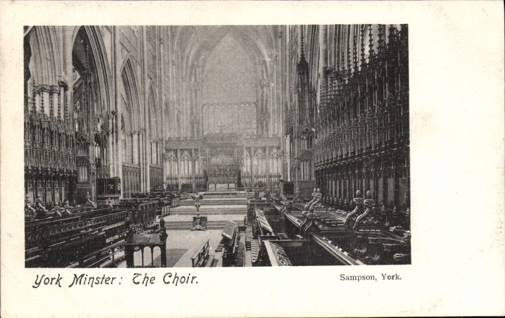 VINTAGE POSTCARD York Minsier The Choir