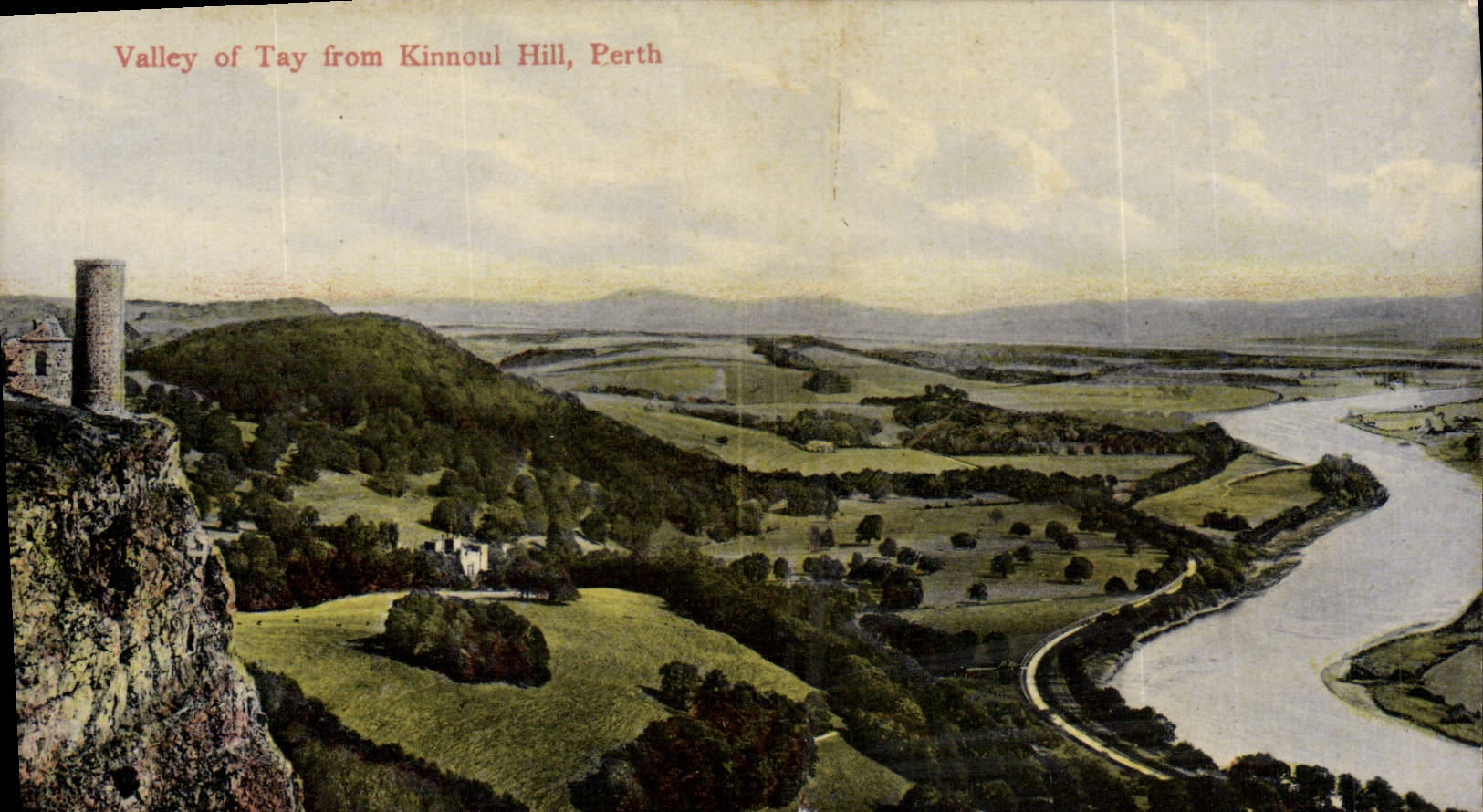 VINTAGE POSTCARD Valley off Tay From Kinnoul Hill Perth