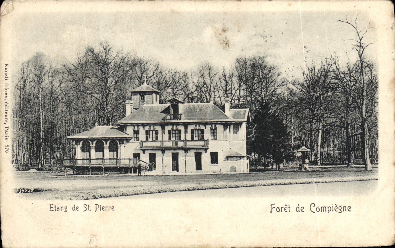 Taladro de Compiegne de la POSTAL de la VENDIMIA de la charca de St Pedro