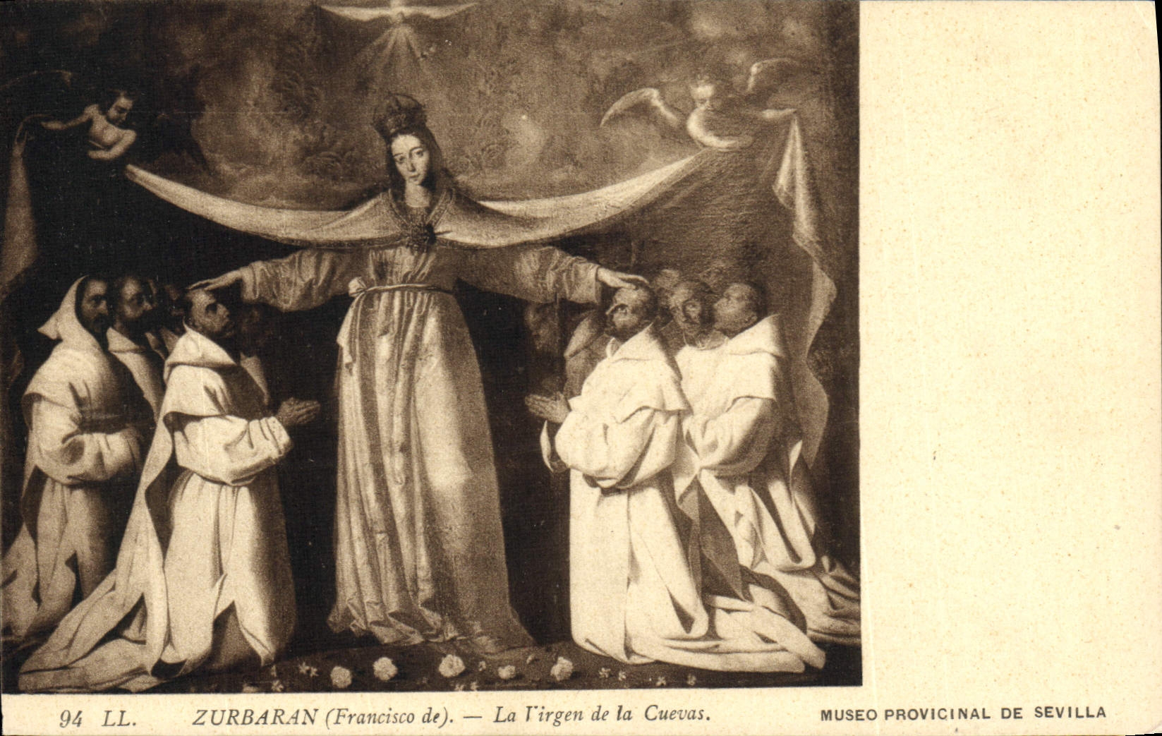 VINTAGE POSTCARD Zurbaran Virgen of Cuevas Museo Provincial of Sevilla