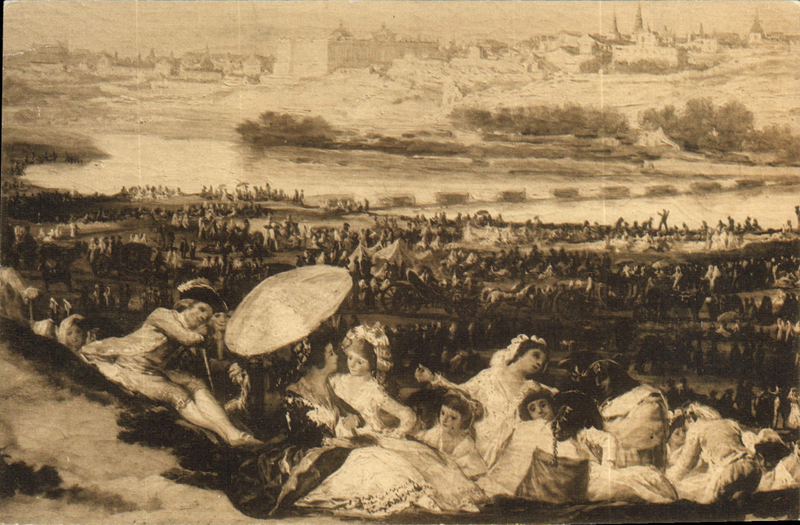 VINTAGE POSTCARD Goya Museo del Prado Pradera de San Isidoro