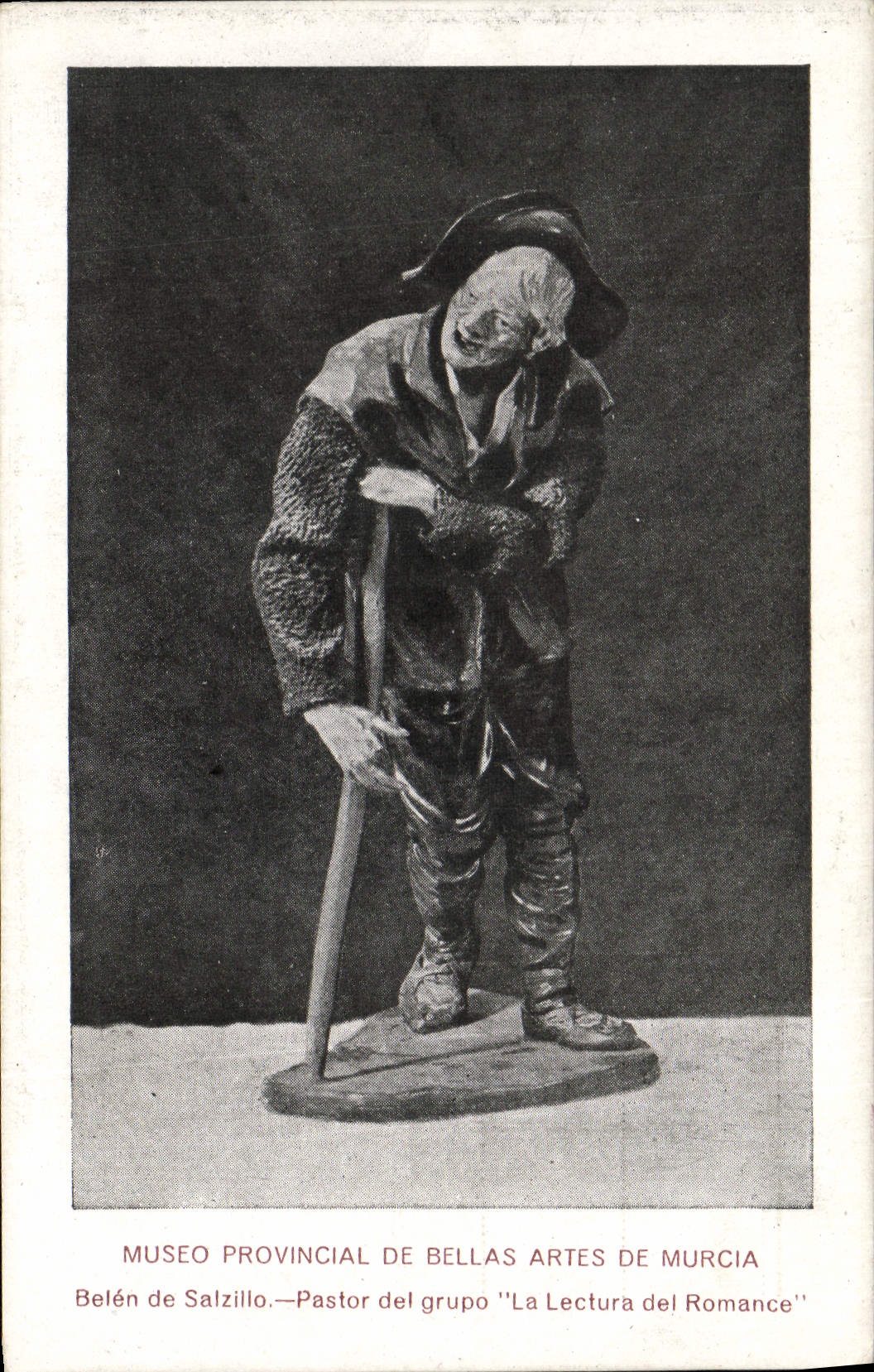 VINTAGE POSTCARD Museo Provincial Of Bleated Artes De Murcia Pastor del Grupo Lectura del Romance